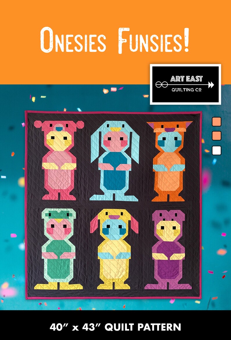 QUILT PATTERN Onesies Funsies by Art East Quilting Co. Digital Download Traditional Piecing image 2