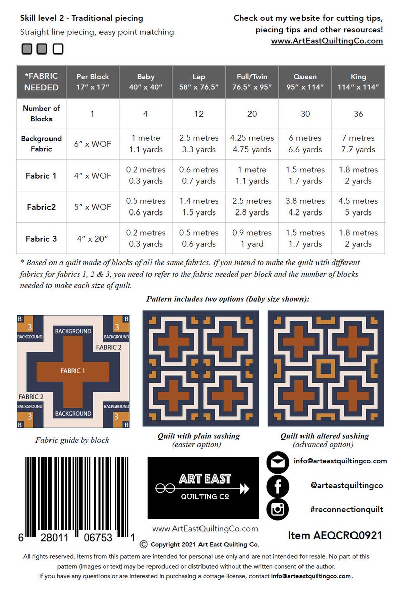 QUILT PATTERN Reconnection Quilt by Art East Quilting Co. Digital Download Traditional Piecing image 4