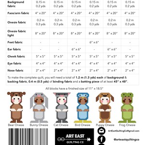 QUILT PATTERN Onesies Funsies by Art East Quilting Co. Digital Download Traditional Piecing image 5