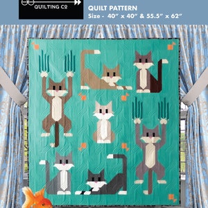 QUILT PATTERN Cat Scratch Quilt Pattern by Art East Quilting Co. Digital Download Traditional Piecing image 2