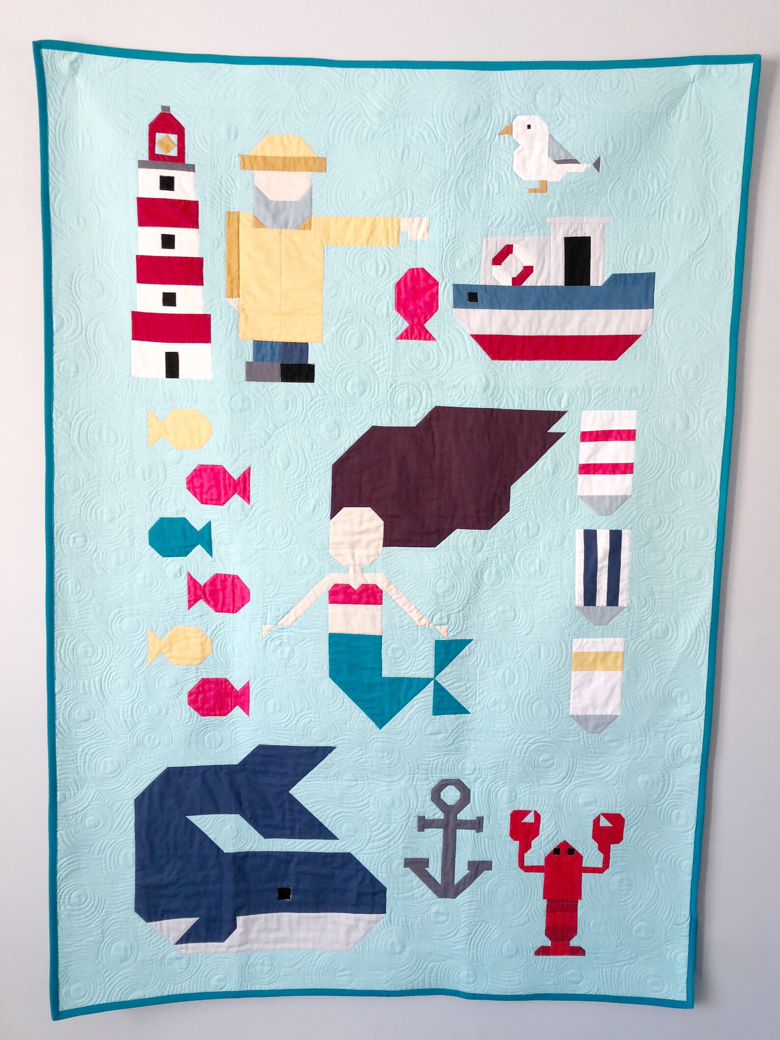 QUILT PATTERN Going Coastal Lobster Block Instant PDF Etsy
