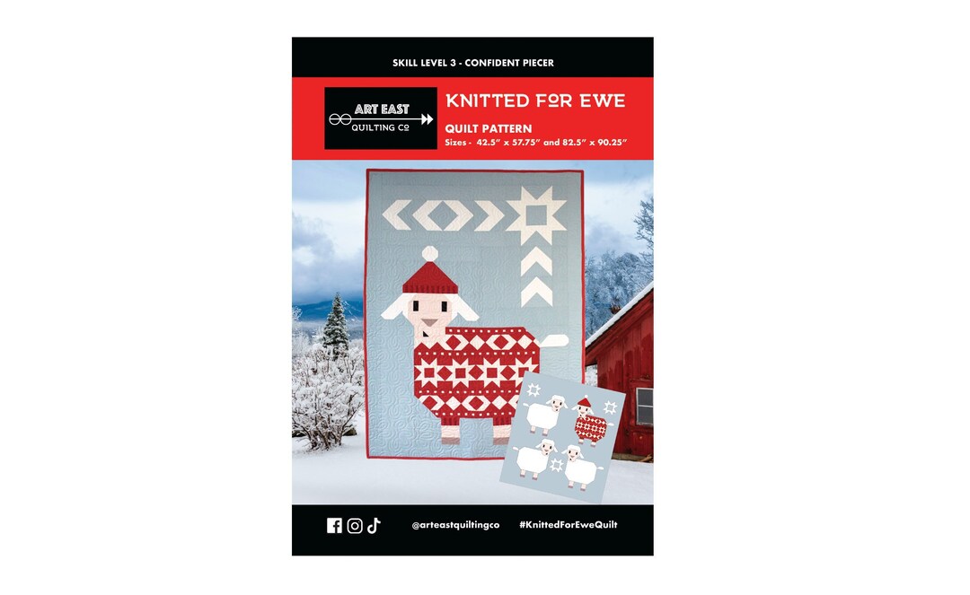 QUILT PATTERN Knitted for Ewe Quilt Pattern by Art East Quilting Co