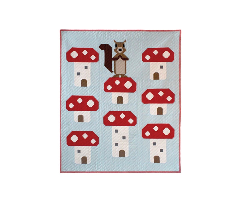 A Squirrel /& His Kingdom by Art East Quilting Co - Printed Booklet Mushroom King Traditional Piecing QUILT PATTERN
