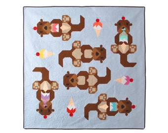 QUILT PATTERN - Cool Treats - an Otter Quilt Pattern by Art East Quilting Co. - Digital Download - Traditional Piecing