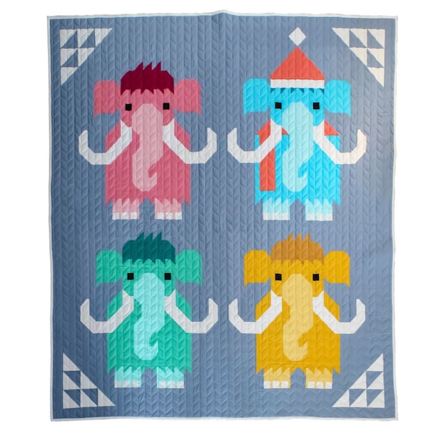 QUILT PATTERN - Chilly Mammoth Quilt Pattern by Art East Quilting Co. - Digital Download - Traditional Piecing