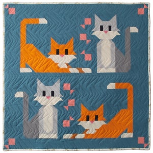 QUILT PATTERN Cat Scratch Quilt Pattern by Art East Quilting Co. Digital Download Traditional Piecing image 4