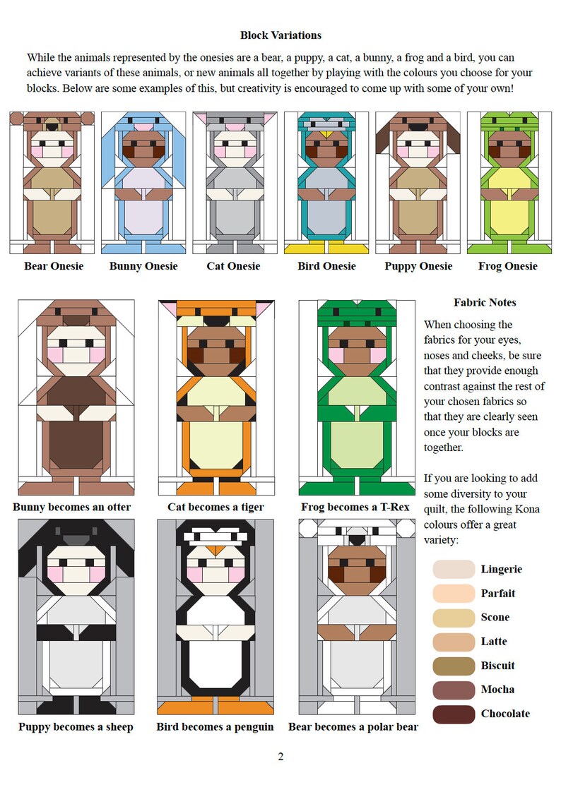 QUILT PATTERN Onesies Funsies by Art East Quilting Co. Digital Download Traditional Piecing image 4