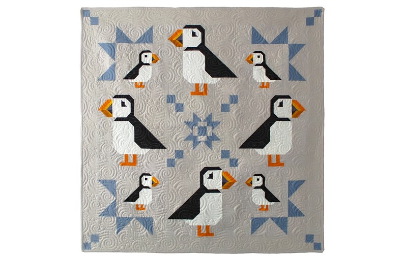 QUILT PATTERN Puffin Star Quilt Pattern by Art East Quilting Etsy