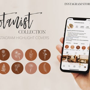 Orange Floral Instagram (IG) Geschichte Highlight Cover - Botaniker Kollektion