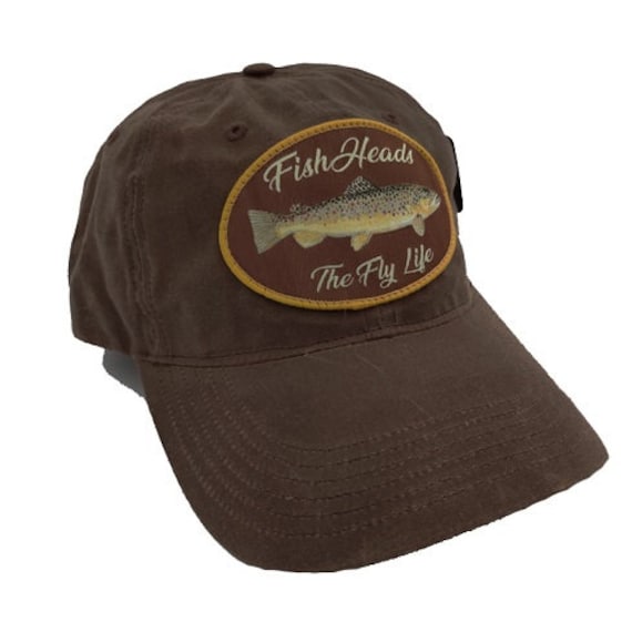 Fishing Hats Fishheads Brown Trout Fishing Trucker Hat Snapback