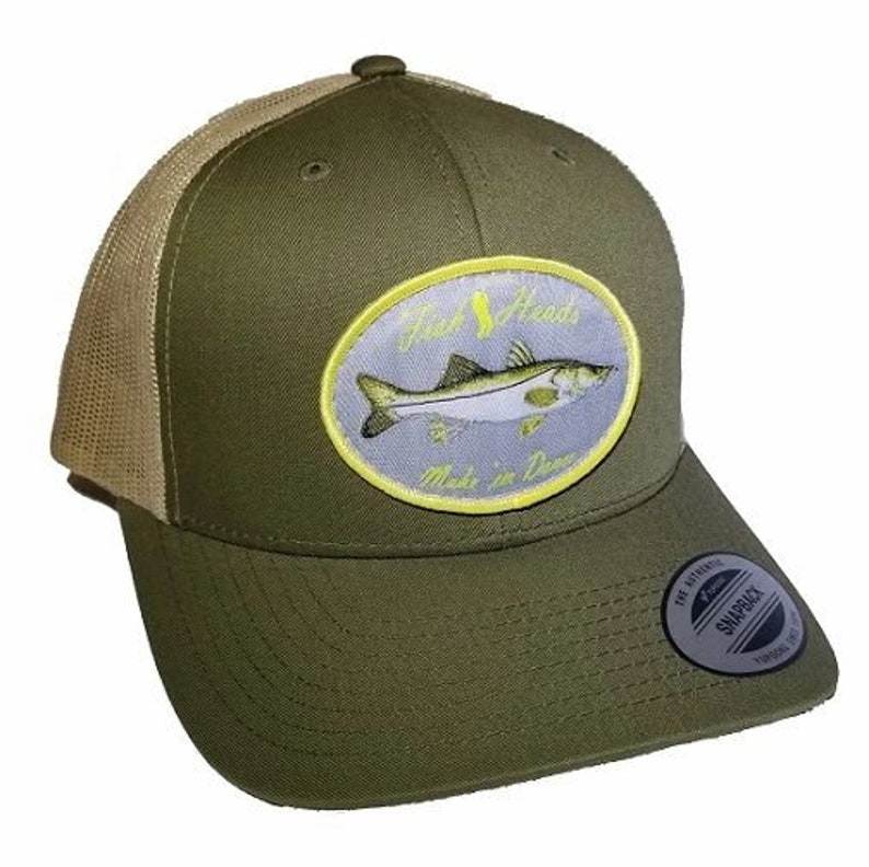 FishHeads Snook Fishing FlexFit Snapback Trucker Hat Etsy