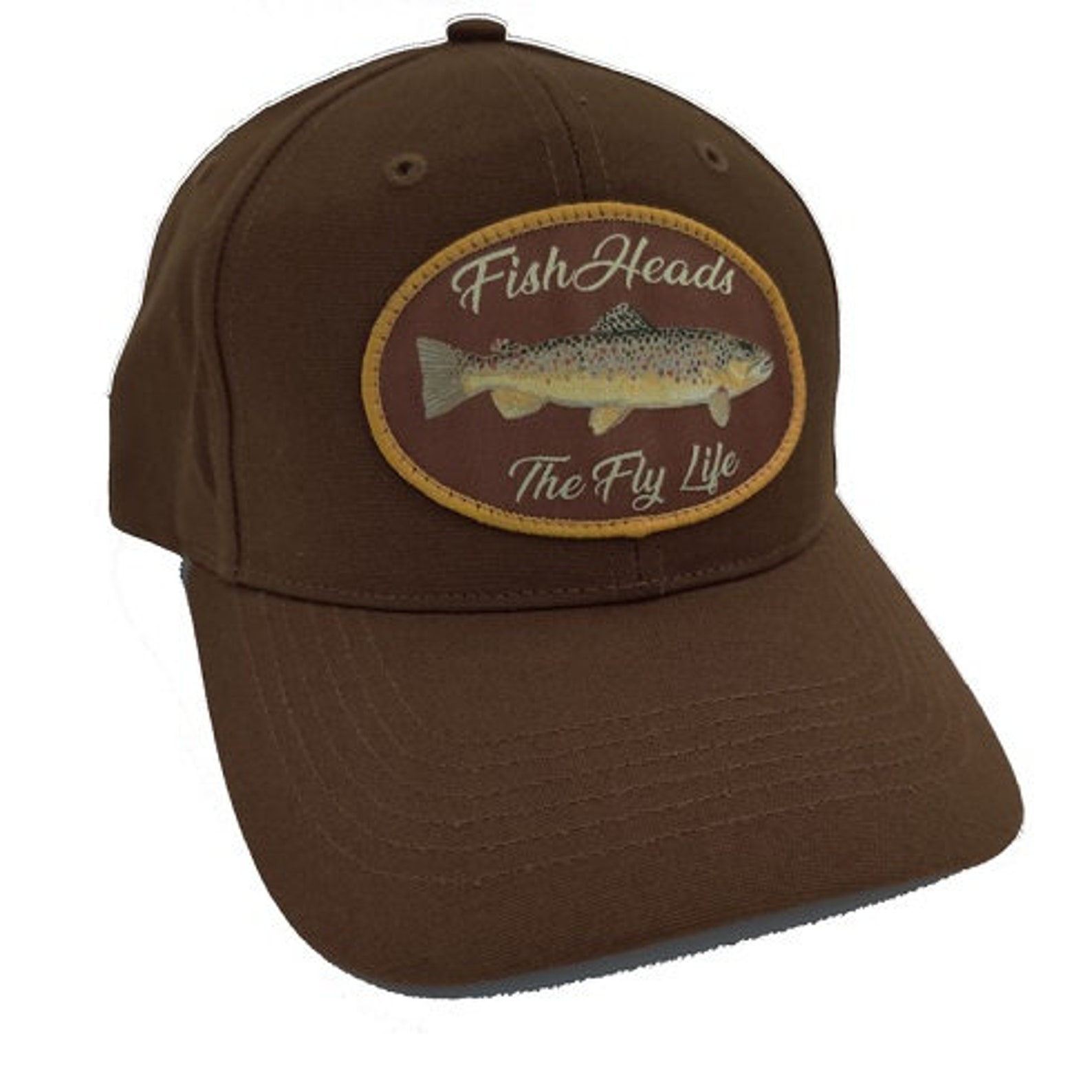 Fishing Hats Fishheads Brown Trout Fishing Trucker Hat Snapback Hat