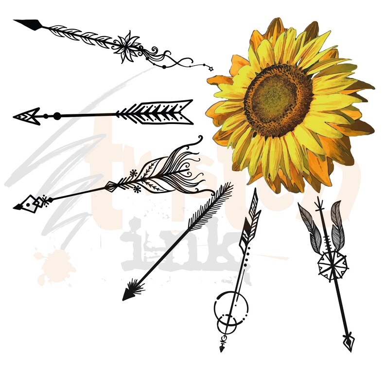 Sunflower Arrows Sublimation Waterslide PNG File Etsy