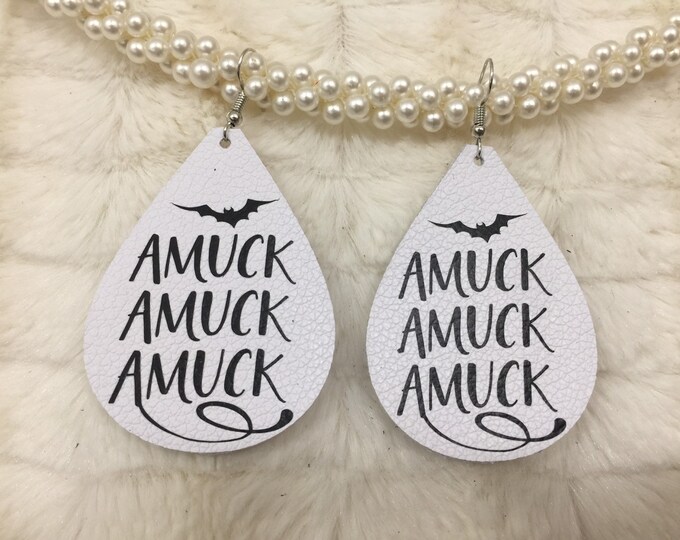 Amuck Leather Teardrop Earrings