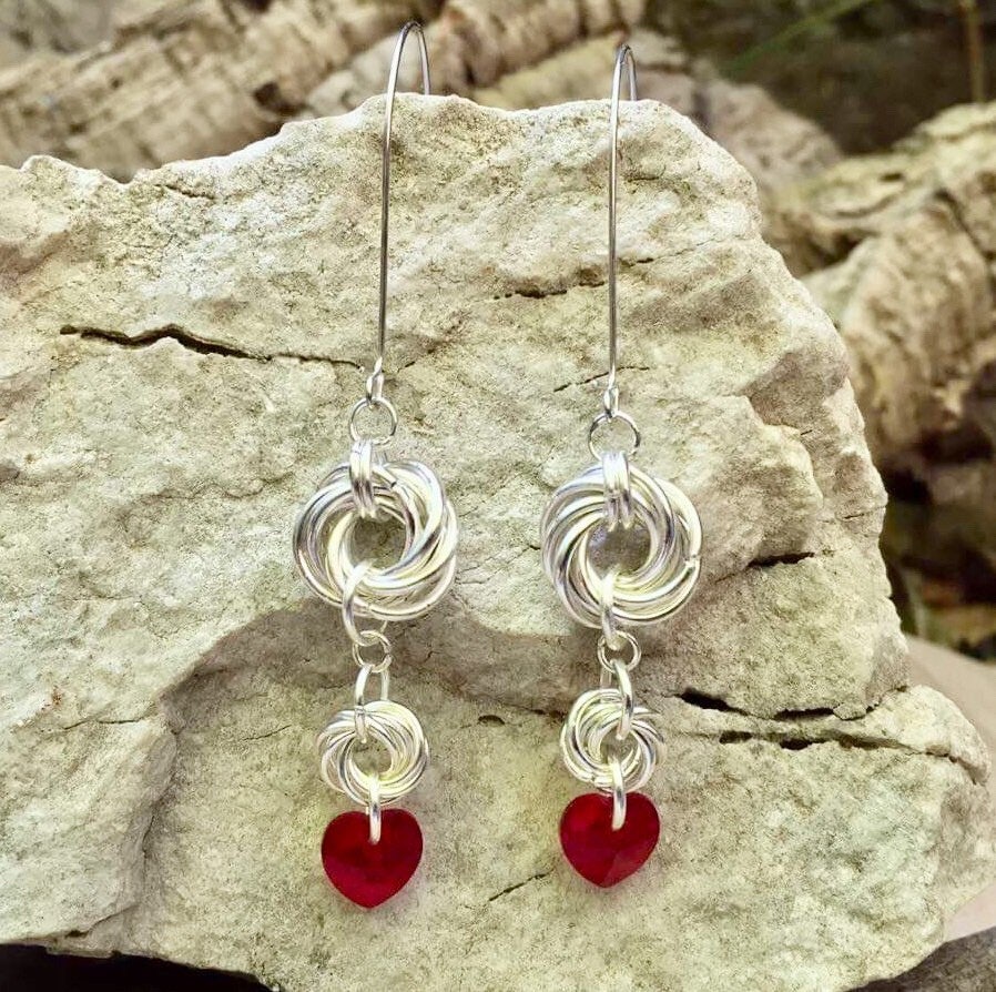 LeCalla Orecchini Pendenti A Cuore In Argento Sterling 925 Con Sfera Filigranata - Leggeri, Chiusura Leverback, Per Donna