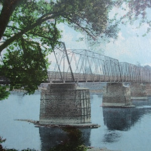 Washington&#39;s Crossing, N.J.  Delaware Bridge. Leighton and Valentine Co. Post Card, litho