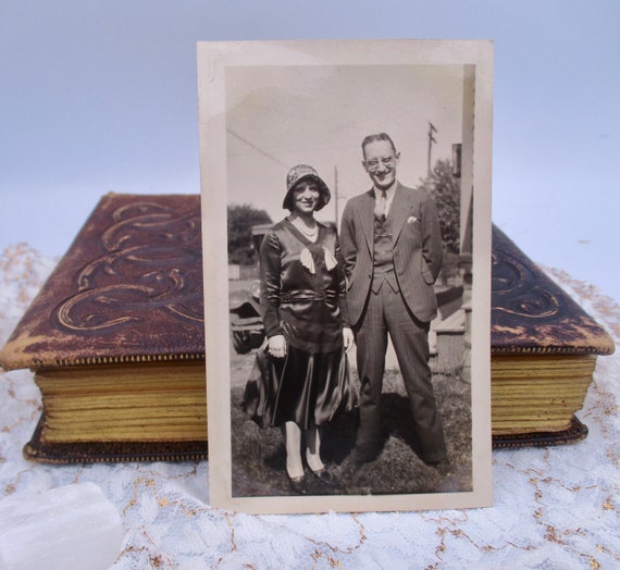 Vintage Black and White Photo Woman and Man in Fine 1920s Etsy