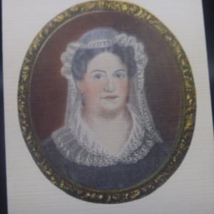 Rachel Donelson Jackson 1835 miniature, vintage color postcard, printed by E.C. Kropp