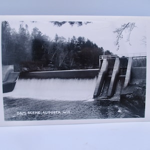 Augusta Wis., Dam scene . Kodak Photo Post Card. Undated, postally unused.