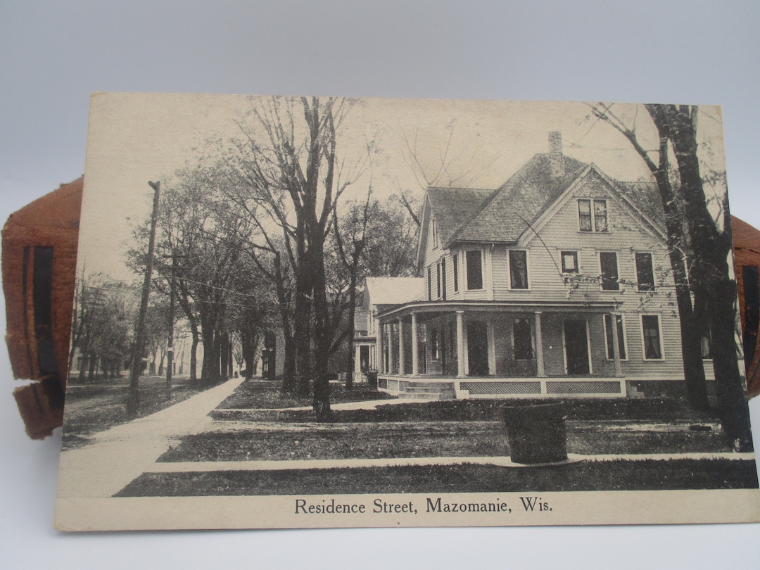 Residence Street Mazomanie Wis. Antique Post Card 1910s Etsy
