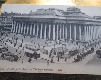 Paris, La Bourse, The Stock Exchange. Antique French Post Card, 1910s,