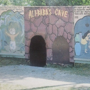 Story Book Island, Ali-Baba&#39;s Cave. 1960s vintage Post Card