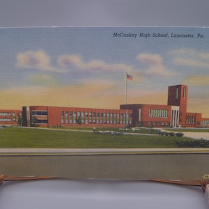 1930s McCaskey High School Lancaster PA Vintage Linen Postcard