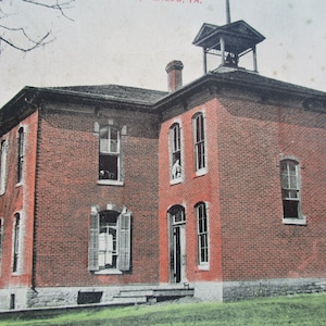 Miles, Iowa. High School. Postmarked 1908. E.C. Kropp Post Card