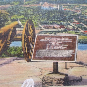 Garrity&#39;s Alabama Battery, Lookout Mountain, Chattanooga, Tennessee. Vintage 1940s linen unused Post Card.