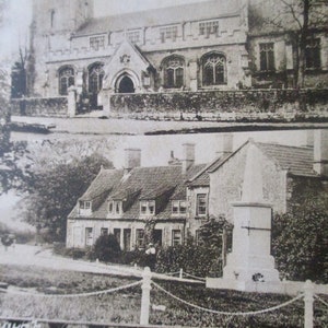 War Memorial and Parish Church, Holt, England circa 1920 Post Card.  Photo and Pub. by R. Wilkinson, Trowbridge