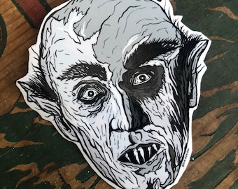 Pegatina o imán de Nosferatu: villano clásico del cine mudo