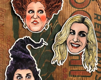 Hocus Pocus Sanderson Hermanas Pegatinas/Imán Set
