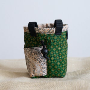 AfriKat Chalkbag Green Diamonds with key pocket & brush loops, lined with fleece image 7