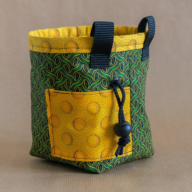 Afrikat Chalkbag Green Braids With Key Pocket & Brush Loops, Lined With