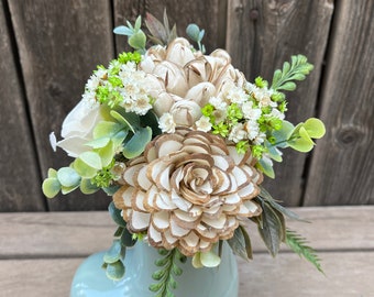 Wood Flower Arrangement, Summer Arrangement, Rain Boots, Flowers in Boots, Ceramic Rain Boot, Green Flower Arrangement, Boot Arrangements