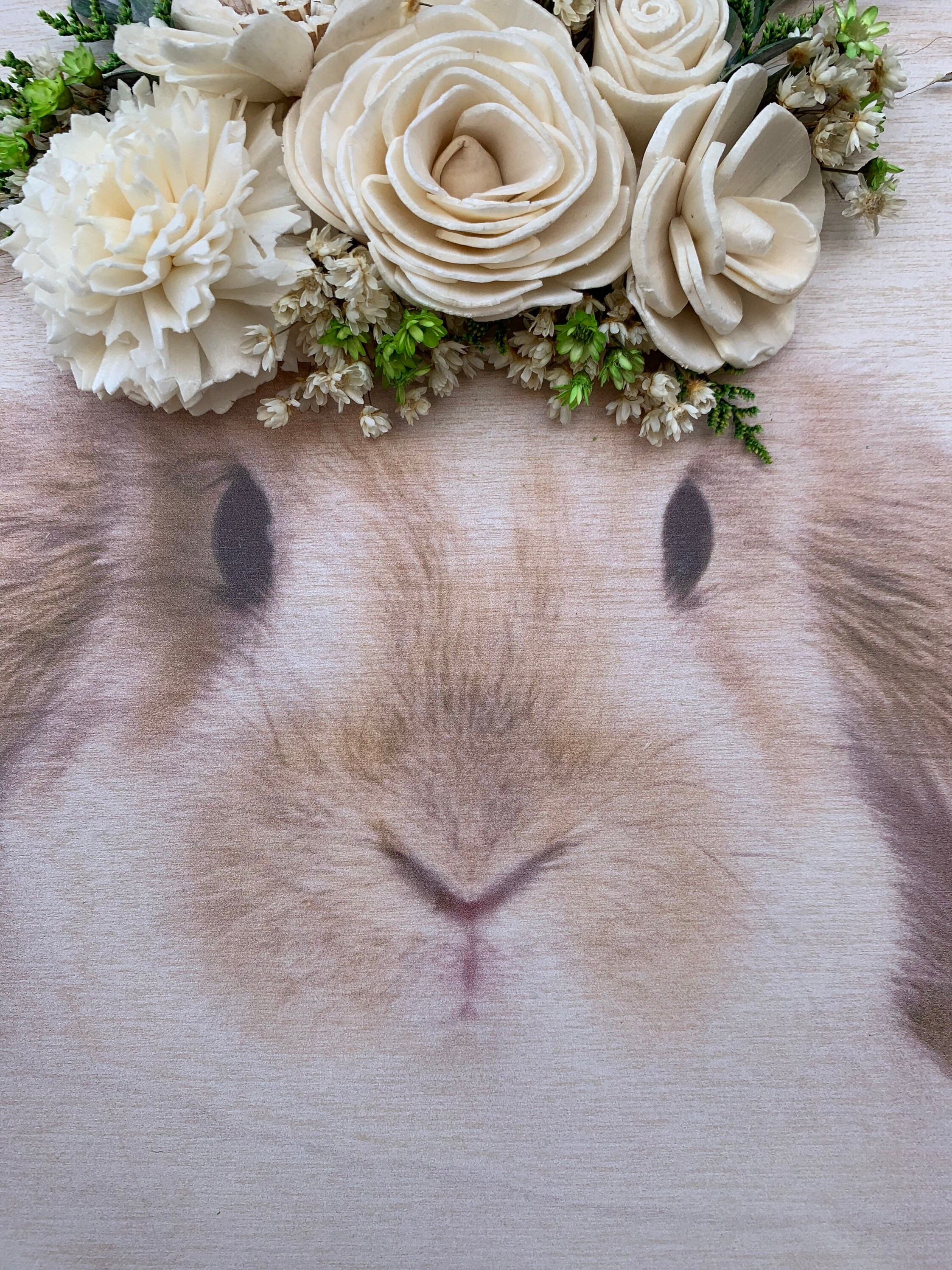 Rabbit Home Decor Bunny Decor Wood Flower Decor Wood Etsy