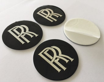 METAL STICKERS WHEELS CENTER CAPS Centro LLantas 4pcs ROLLS ROYCE 3 gold