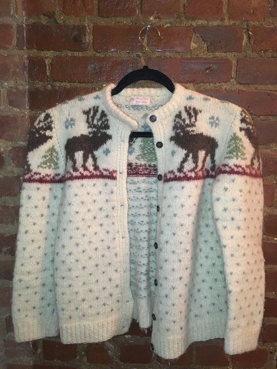 Handknit wool winter sweater sz. XS/S