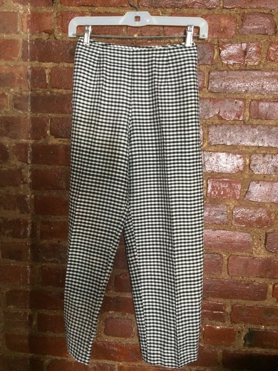 Houndstooth 100% silk capri pants sz. 4 - image 1