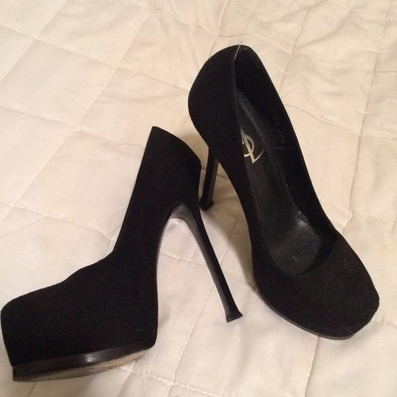 YSL black suede Tribute platform stilettos sz. 8.5 - image 3