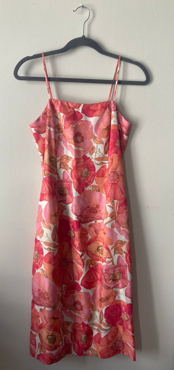 Ann Taylor pink floral silk sleeveless dress sz. 4