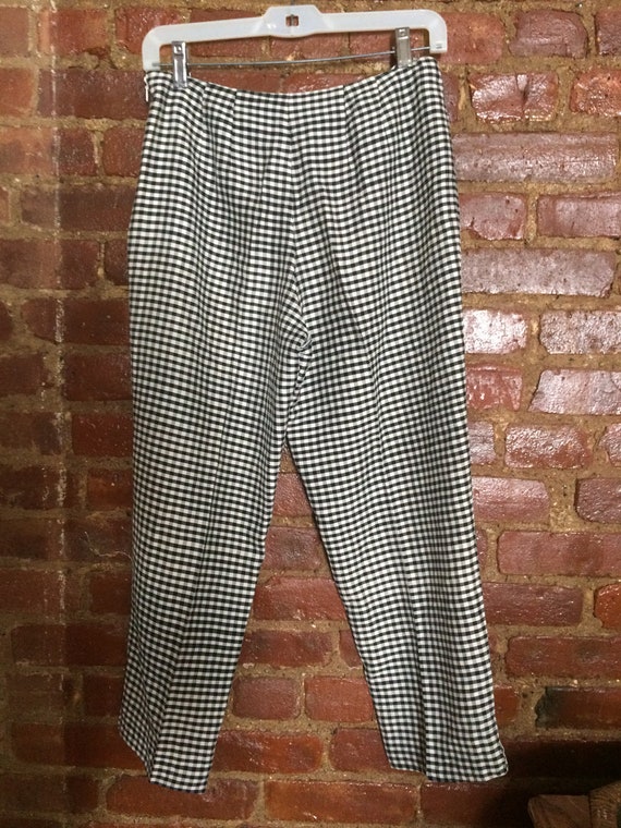 Houndstooth 100% silk capri pants sz. 4 - image 2