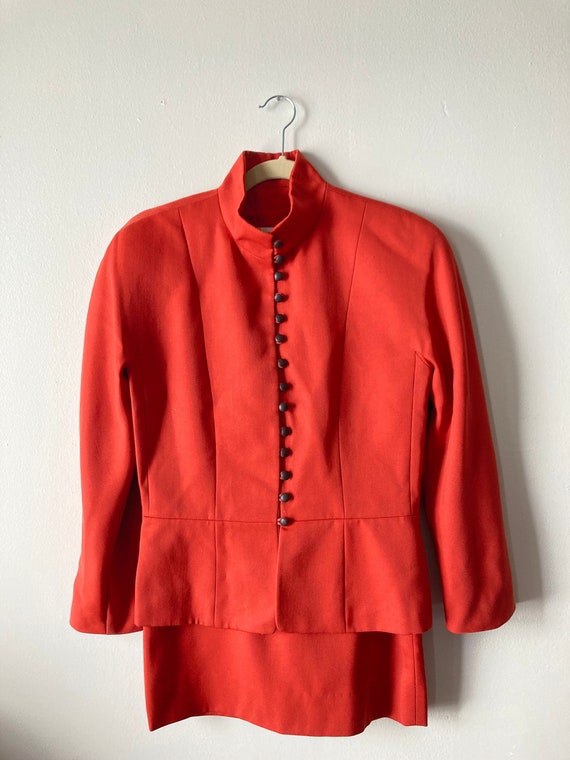 Orange Italian wool skirt set by Complice sz. 4/6 - image 1
