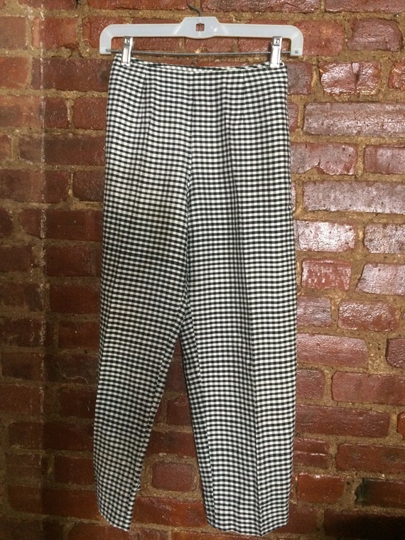 Houndstooth 100% silk capri pants sz. 4