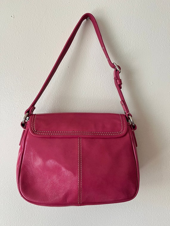 Patent leather hot pink genuine Coach y2k mini ha… - image 4