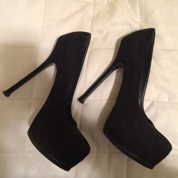 YSL black suede Tribute platform stilettos sz. 8.5 - image 2