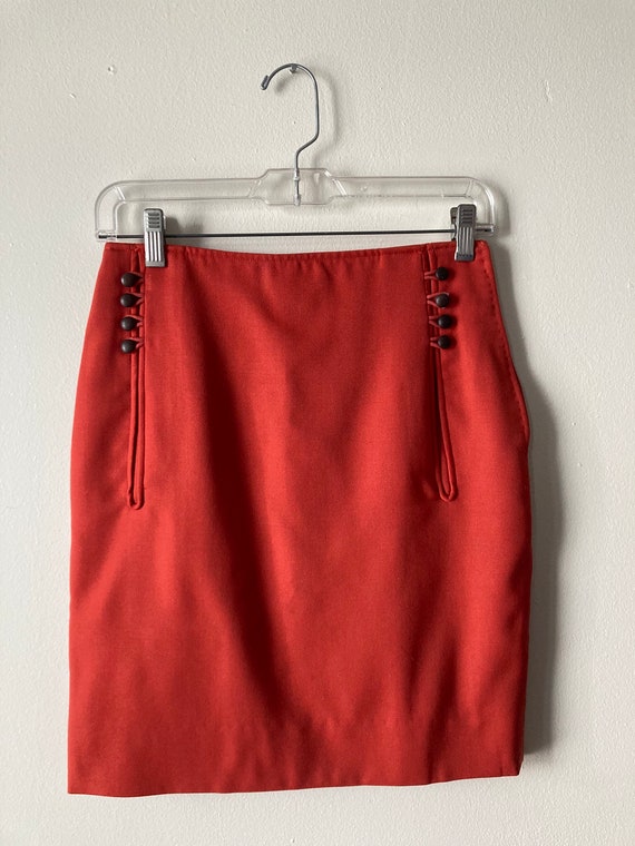 Orange Italian wool skirt set by Complice sz. 4/6 - image 3