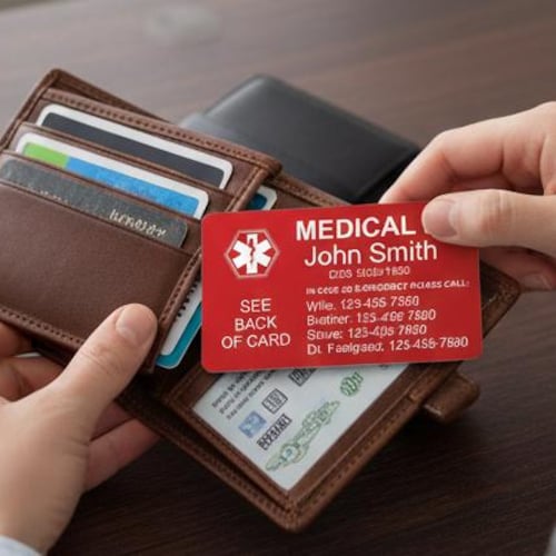 Custom Engraved Aluminum Medical ID Card, Emergency Contact - Etsy