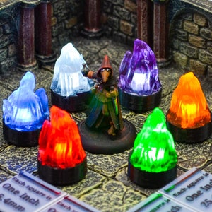 Miniature Flickering LED Fire Marker for Dungeons and Dragons