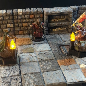 Torch Base with Flickering LED light for Dungeons and Dragons